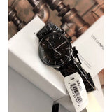 Buy Shop Emporio Armani Chronograph Black Dial Black Steel Strap Watch For Men - AR1934 USA Online