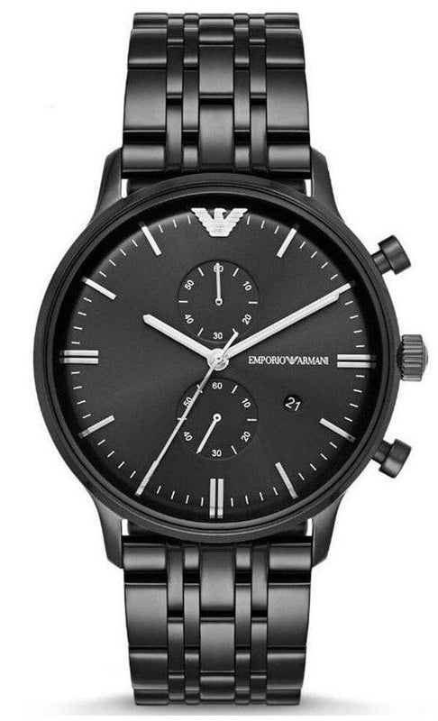 Buy Shop Emporio Armani Chronograph Black Dial Black Steel Strap Watch For Men - AR1934 USA Online