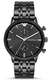 Buy Shop Emporio Armani Chronograph Black Dial Black Steel Strap Watch For Men - AR1934 USA Online