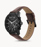 Buy Shop Emporio Armani Chronograph Black Dial Brown Leather Strap Watch For Men - AR11078 USA Online