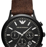 Buy Shop Emporio Armani Chronograph Black Dial Brown Leather Strap Watch For Men - AR11078 USA Online