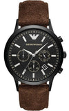 Buy Shop Emporio Armani Chronograph Black Dial Brown Leather Strap Watch For Men - AR11078 USA Online