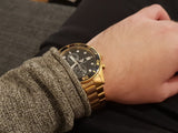 Buy Shop Emporio Armani Chronograph Black Dial Gold Steel Strap Watch For Men - AR5857 USA Online