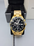 Buy Shop Emporio Armani Chronograph Black Dial Gold Steel Strap Watch For Men - AR5857 USA Online