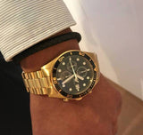 Buy Shop Emporio Armani Chronograph Black Dial Gold Steel Strap Watch For Men - AR5857 USA Online