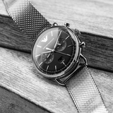 Buy Shop Emporio Armani Chronograph Black Dial Silver Mesh Bracelet Watch For Men - AR11104 USA Online