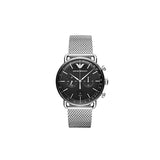 Buy Shop Emporio Armani Chronograph Black Dial Silver Mesh Bracelet Watch For Men - AR11104 USA Online