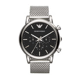 Buy Shop Emporio Armani Chronograph Black Dial Silver Mesh Bracelet Watch For Men - AR11104 USA Online