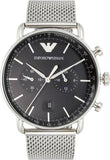Buy Shop Emporio Armani Chronograph Black Dial Silver Mesh Bracelet Watch For Men - AR11104 USA Online