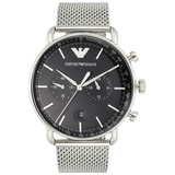 Buy Shop Emporio Armani Chronograph Black Dial Silver Mesh Bracelet Watch For Men - AR11104 USA Online