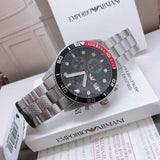 Buy Shop Emporio Armani Chronograph Black Dial Silver Stainless Steel Watch For Men - AR5855 USA Online