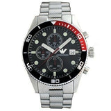 Buy Shop Emporio Armani Chronograph Black Dial Silver Stainless Steel Watch For Men - AR5855 USA Online