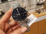 Buy Shop Emporio Armani Chronograph Black Dial Silver Steel Strap Watch For Men - AR0389 USA Online