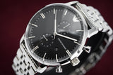 Buy Shop Emporio Armani Chronograph Black Dial Silver Steel Strap Watch For Men - AR0389 USA Online