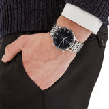 Buy Shop Emporio Armani Chronograph Black Dial Silver Steel Strap Watch For Men - AR0389 USA Online