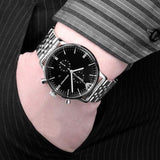 Buy Shop Emporio Armani Chronograph Black Dial Silver Steel Strap Watch For Men - AR0389 USA Online