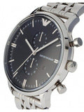 Buy Shop Emporio Armani Chronograph Black Dial Silver Steel Strap Watch For Men - AR0389 USA Online