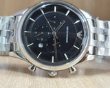 Buy Shop Emporio Armani Chronograph Black Dial Silver Steel Strap Watch For Men - AR11017 USA Online