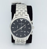 Buy Shop Emporio Armani Chronograph Black Dial Silver Steel Strap Watch For Men - AR11017 USA Online