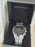 Buy Shop Emporio Armani Chronograph Black Dial Silver Steel Strap Watch For Men - AR11017 USA Online