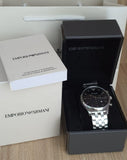 Buy Shop Emporio Armani Chronograph Black Dial Silver Steel Strap Watch For Men - AR11017 USA Online