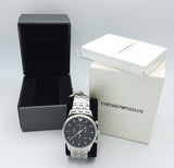 Buy Shop Emporio Armani Chronograph Black Dial Silver Steel Strap Watch For Men - AR11017 USA Online