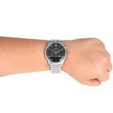 Buy Shop Emporio Armani Chronograph Black Dial Silver Steel Strap Watch For Men - AR11017 USA Online