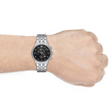 Buy Shop Emporio Armani Chronograph Black Dial Silver Steel Strap Watch For Men - AR11017 USA Online