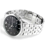Buy Shop Emporio Armani Chronograph Black Dial Silver Steel Strap Watch For Men - AR11017 USA Online