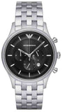 Buy Shop Emporio Armani Chronograph Black Dial Silver Steel Strap Watch For Men - AR11017 USA Online