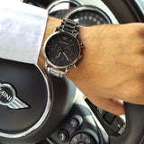 Buy Shop Emporio Armani Chronograph Black Dial Silver Steel Strap Watch For Men - AR1853 USA Online
