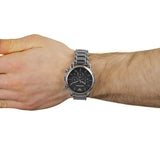 Buy Shop Emporio Armani Chronograph Black Dial Silver Steel Strap Watch For Men - AR1853 USA Online