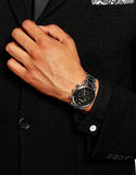 Buy Shop Emporio Armani Chronograph Black Dial Silver Steel Strap Watch For Men - AR1853 USA Online