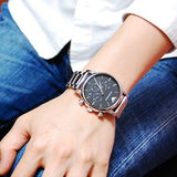 Buy Shop Emporio Armani Chronograph Black Dial Silver Steel Strap Watch For Men - AR1853 USA Online