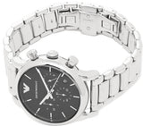 Buy Shop Emporio Armani Chronograph Black Dial Silver Steel Strap Watch For Men - AR1853 USA Online