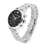 Buy Shop Emporio Armani Chronograph Black Dial Silver Steel Strap Watch For Men - AR1853 USA Online