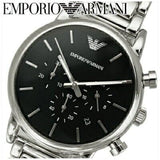 Buy Shop Emporio Armani Chronograph Black Dial Silver Steel Strap Watch For Men - AR1853 USA Online