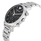 Buy Shop Emporio Armani Chronograph Black Dial Silver Steel Strap Watch For Men - AR1853 USA Online
