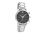 Buy Shop Emporio Armani Chronograph Black Dial Silver Steel Strap Watch For Men - AR1853 USA Online