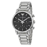 Buy Shop Emporio Armani Chronograph Black Dial Silver Steel Strap Watch For Men - AR1853 USA Online