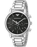 Buy Shop Emporio Armani Chronograph Black Dial Silver Steel Strap Watch For Men - AR1853 USA Online
