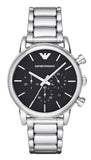 Buy Shop Emporio Armani Chronograph Black Dial Silver Steel Strap Watch For Men - AR1853 USA Online