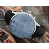 Buy Shop Emporio Armani Chronograph Blue Dial Blue Leather Strap Watch For Men - AR1889 USA Online