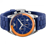 Buy Shop Emporio Armani Chronograph Blue Dial Blue Rubber Strap Watch For Men - AR5864 USA Online