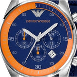 Buy Shop Emporio Armani Chronograph Blue Dial Blue Rubber Strap Watch For Men - AR5864 USA Online