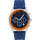 Buy Shop Emporio Armani Chronograph Blue Dial Blue Rubber Strap Watch For Men - AR5864 USA Online