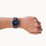 Buy Shop Emporio Armani Chronograph Blue Dial Gun Metallic Mesh Bracelet Watch For Men - AR1979 USA Online