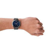 Buy Shop Emporio Armani Chronograph Blue Dial Gun Metallic Mesh Bracelet Watch For Men - AR1979 USA Online