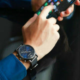 Buy Shop Emporio Armani Chronograph Blue Dial Gun Metallic Mesh Bracelet Watch For Men - AR1979 USA Online