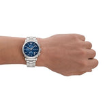 Buy Shop Emporio Armani Chronograph Blue Dial Silver Steel Strap Watch For Men - AR11528 USA Online